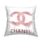 Stupell Industries Pink Fashion Brand Designer Glam Logo Throw Pillow, 18" x 18"